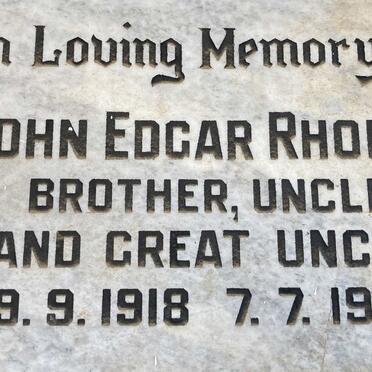 RHODES John Edgar 1918-1982