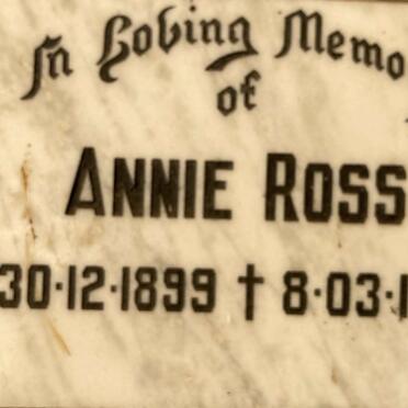 ROSS Annie 1899-1990