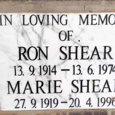 SHEAR Ron 1914-1974 & Marie 1919-1996