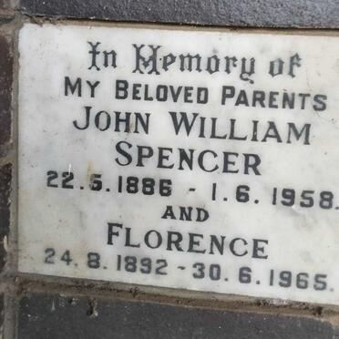SPENCER John William 1886-1958 & Florence 1892-1965