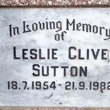 SUTTON Leslie Clive 1954-1982