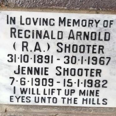 SHOOTER Reginald Arnold 1891-1967 & Jennie 1909-1982