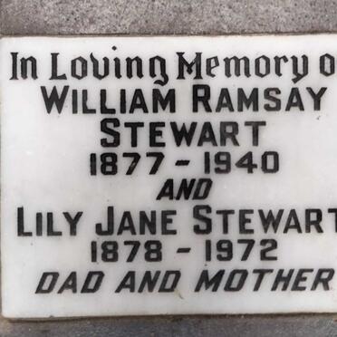 STEWART William Ramsay 1877-1940 & Lily Jane 1878-1972