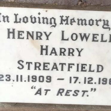 STREATFIELD Henry Lowell Harry 1909-1966
