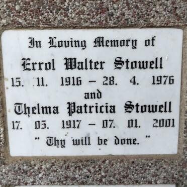 STOWELL Errol Walter 1916-1976 & Thelma Patricia 1917-2001
