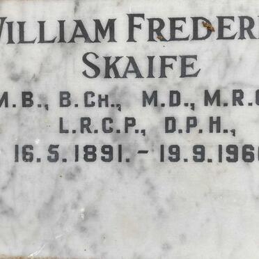 SKAIFE William Frederick 1891-1960