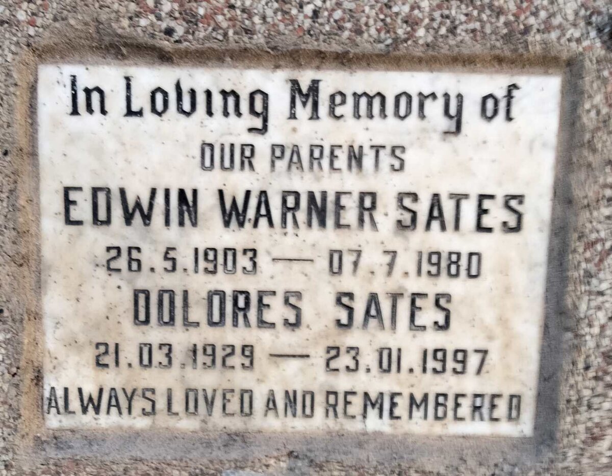 SATES Edwin Warner 1903-1980 & Dolores 1929-1997