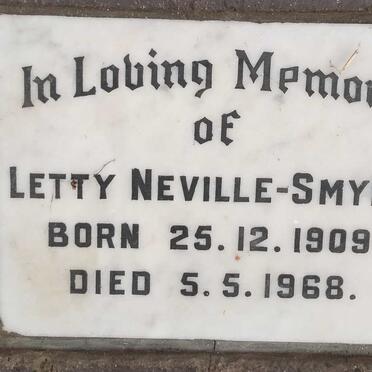 SMYLY Letty, NEVILLE- 1909-1968