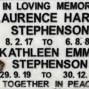 STEPHENSON Laurence Harry 1917-1982 & Kathleen Emma 1919-1998