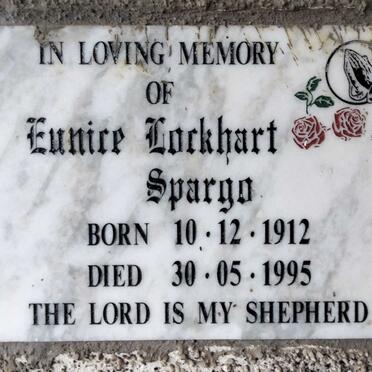 SPARGO Eunice Lockhart 1912-1995