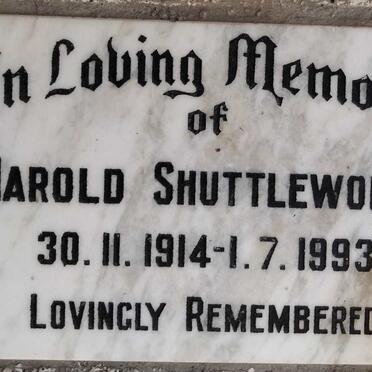 SHUTTLEWORTH Harold 1914-1993