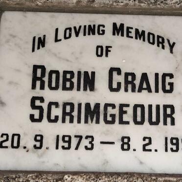 SCRIMGEOUR Robin Craig 1973-1992