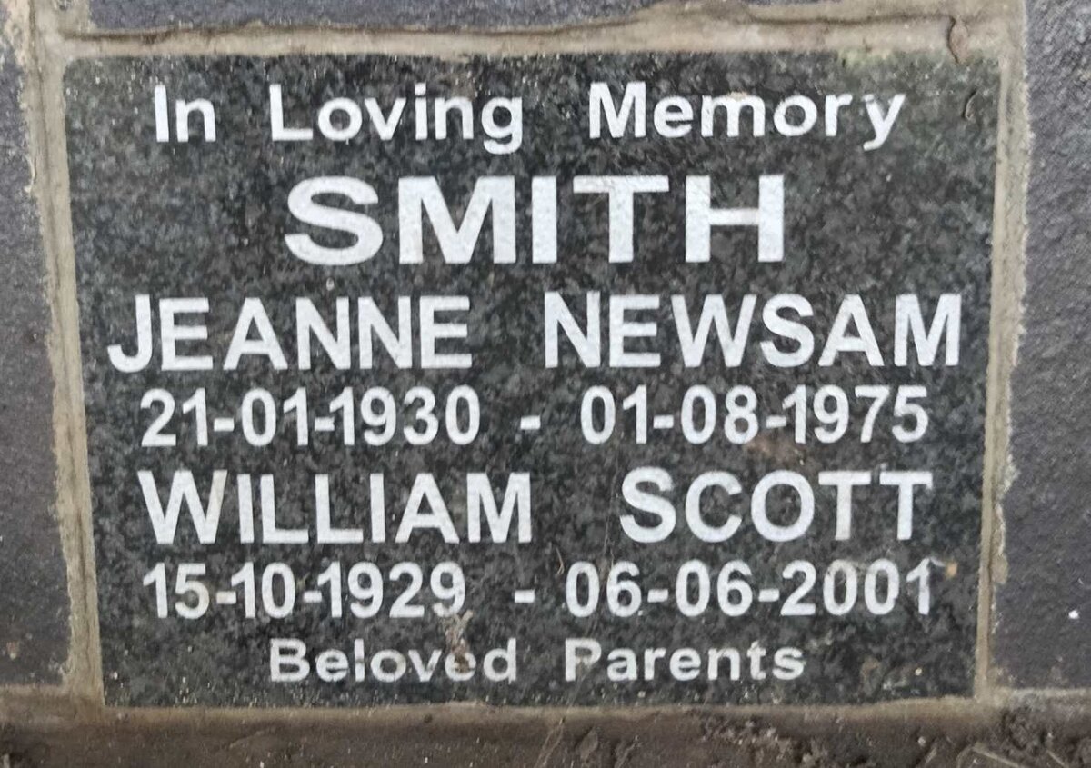 SMITH William Scott 1929-2001 & Jeanne Newsam 1930-1975