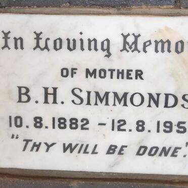 SIMMONDS B.H. 1882-1957