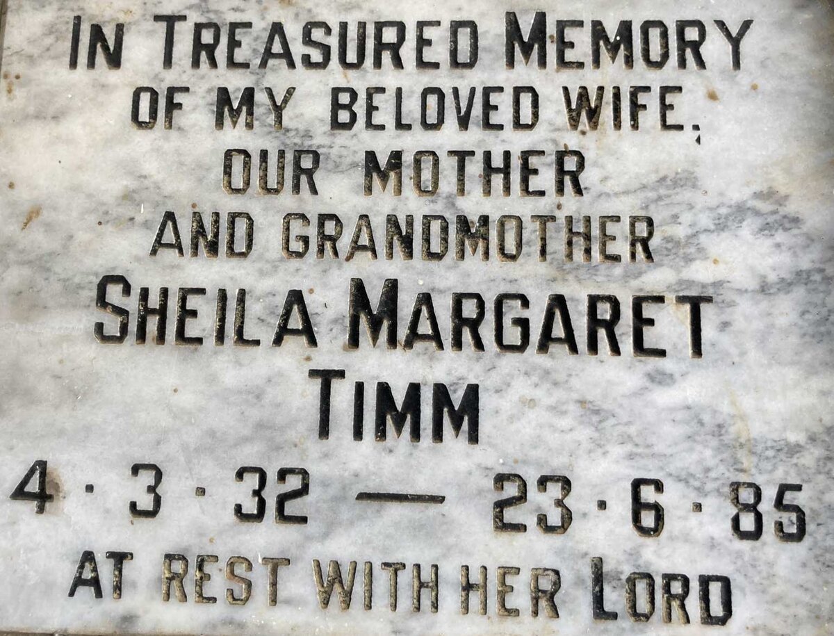 TIMM Sheila Margaret 1932-1985
