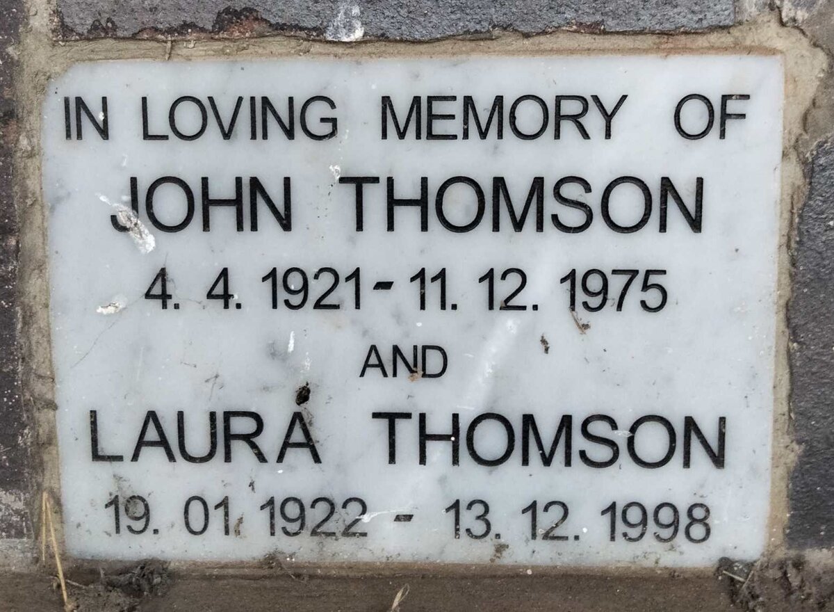 THOMSON John 1921-1975 & Laura 1922-1998