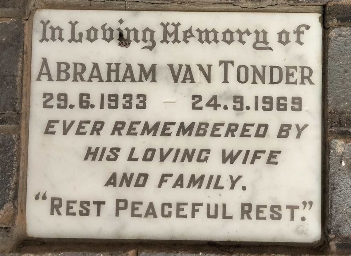 TONDER Abraham, van 1933-1969