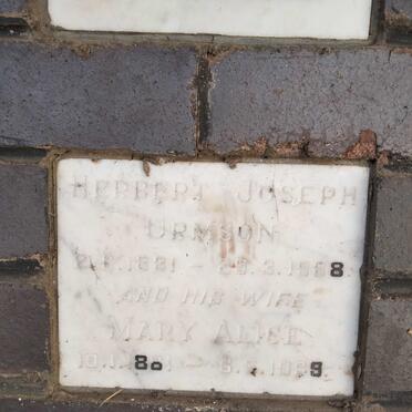 URMSON Herbert Joseph 1881-1968 & Mary Alice 1881-1969