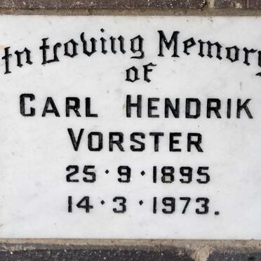 VORSTER Carl Hendrik 1895-1973