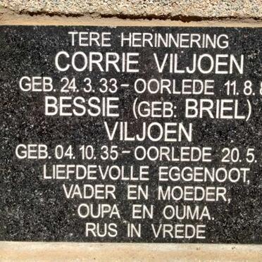 VILJOEN Corrie 1933-1986 & Bessie BRIEL 1935-1998