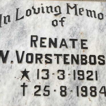 VORSTENBOSCH Renate W. 1921-1984