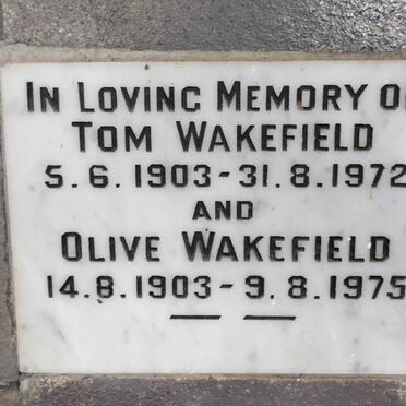 WAKEFIELD Tom 1903-1972 & Olive 1903-1975