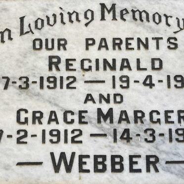 WEBBER Reginald 1912-1968 & Grace Margery 1912-1982