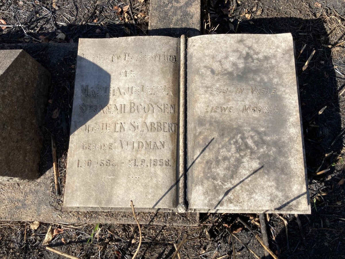 BOOYSEN Martha Johanna Susanah, voorheen SLABBERT nee VELDMAN -1958