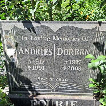 FOURIE Andries 1917-1991 & Doreen 1917-2003
