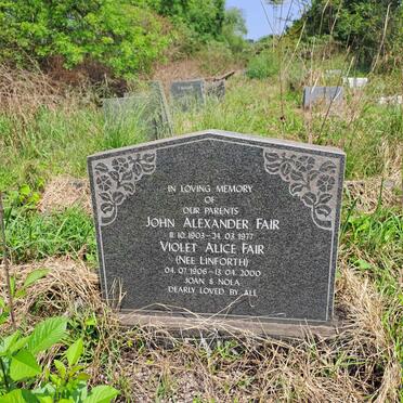 FAIR John Alexander 1903-1977 & Violet Alice LINFORTH 1906-2000