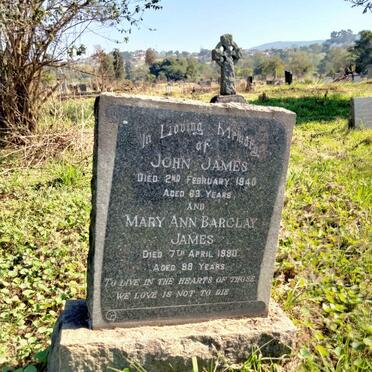 JAMES John -1940 & Mary Ann Barclay -1980
