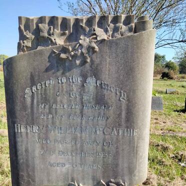 McCATHIE Henry William -1933