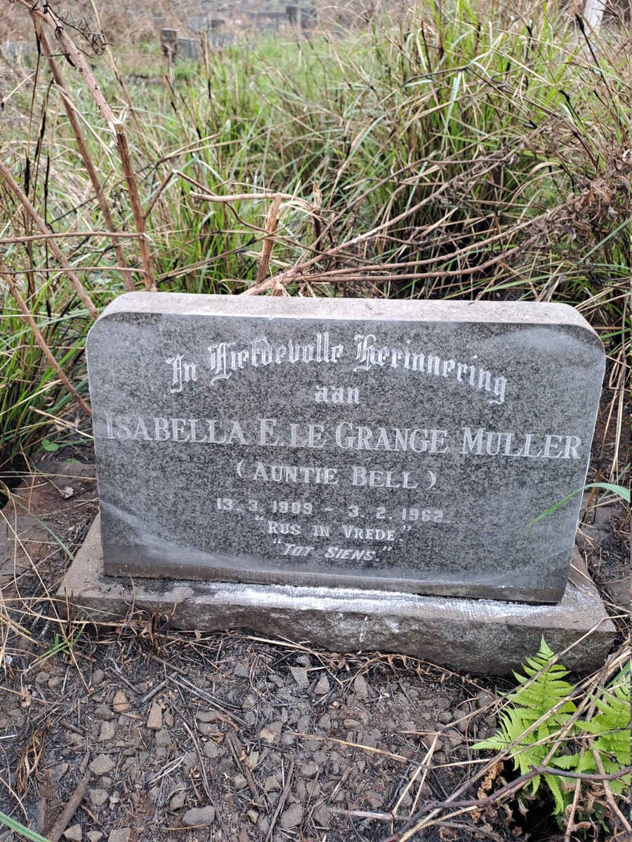 MULLER Isabella E. Le Grange 1909-1962