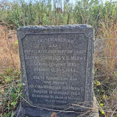MERWE Barend Cornelius, v.d. 1855-1943 & Johanna Maria -1954