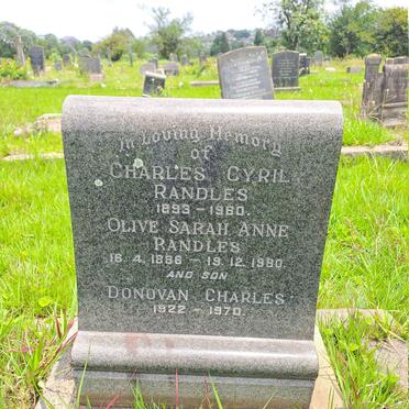 RANDLES Charles Cyril 1893-1960 & Olive Sarah Anne 1896-1980 :: RANDLES Donovan Charles 1922-1970