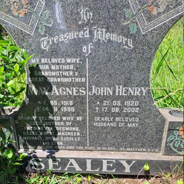 SEALEY John Henry 1920-2002 & May Agnes 1918-1990
