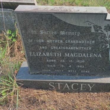 STACEY Elizabeth Magdalena 1890-1983