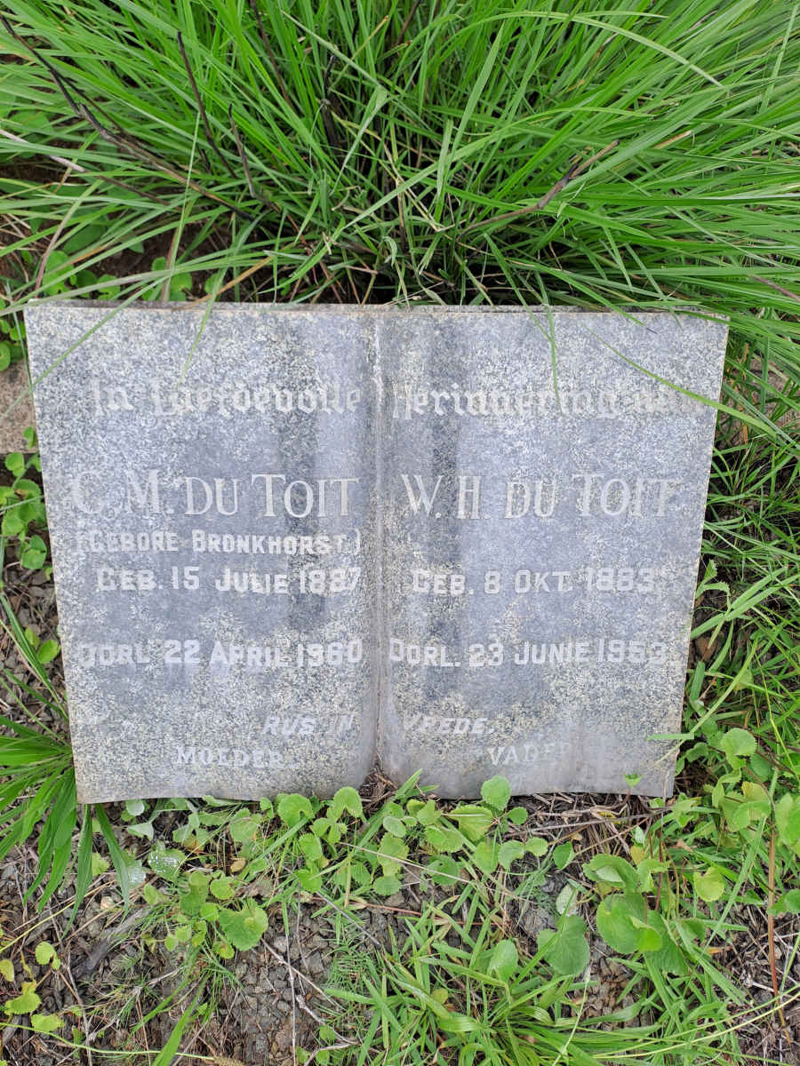 TOIT W.H., du 1883-1953 & C.M. BRONKHORST 1887-1960