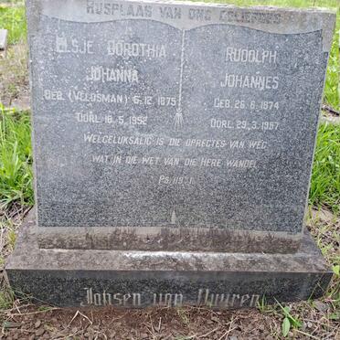 VUUREN Rudolph Johannes, Jansen Van 1874-1957 & Elsje Dorothia VELDSMAN 1875-1952