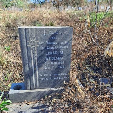 WEIDEMAN Lukas M. 1935-1972