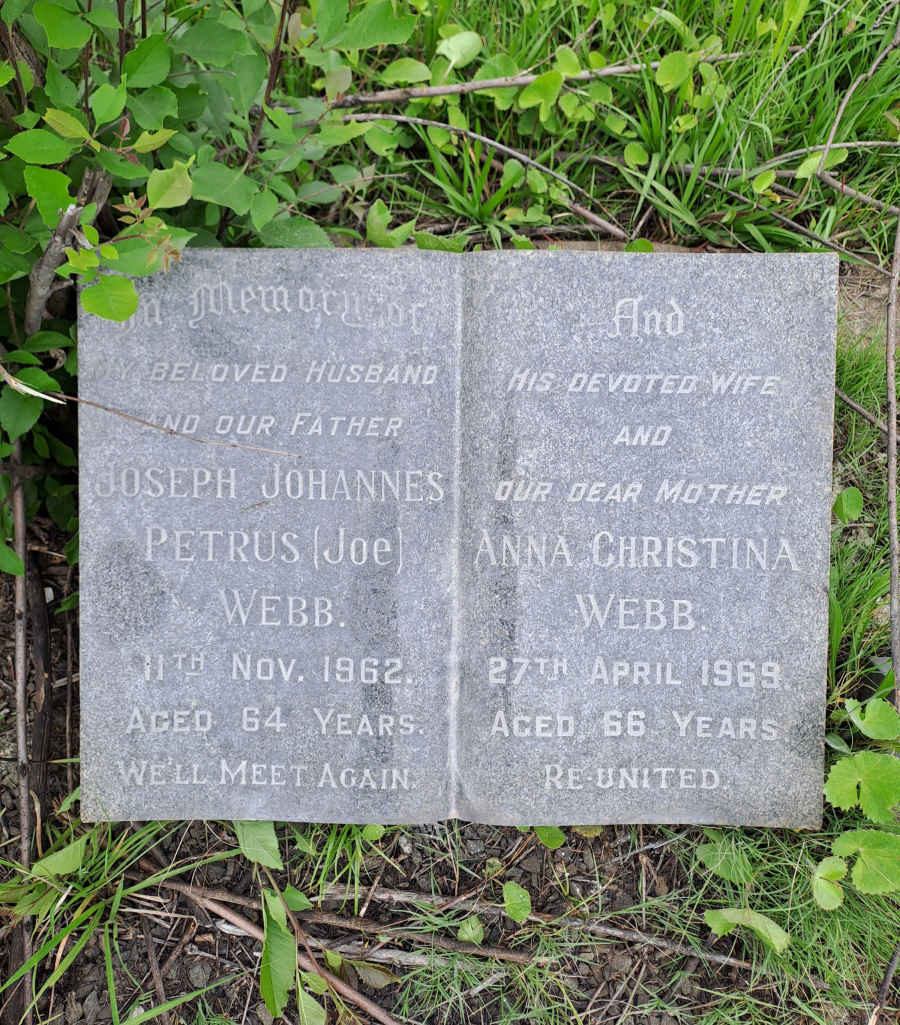WEBB Joseph Johannes Petrus -1962 & Anna Christina -1969
