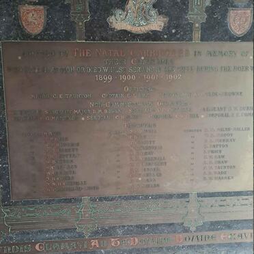 08. Natal Carbineers who fell in action during the Boer War 1899-1902
