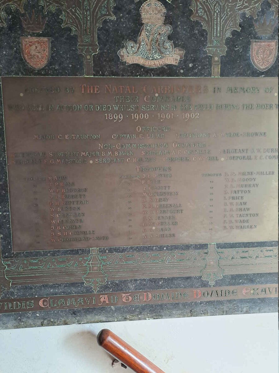 08. Natal Carbineers who fell in action during the Boer War 1899-1902