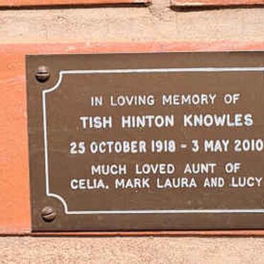 KNOWLES Tish Hinton 1918-2010