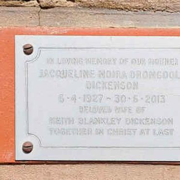 DICKENSON Jacqueline Moira Dromgoole 1927-2013