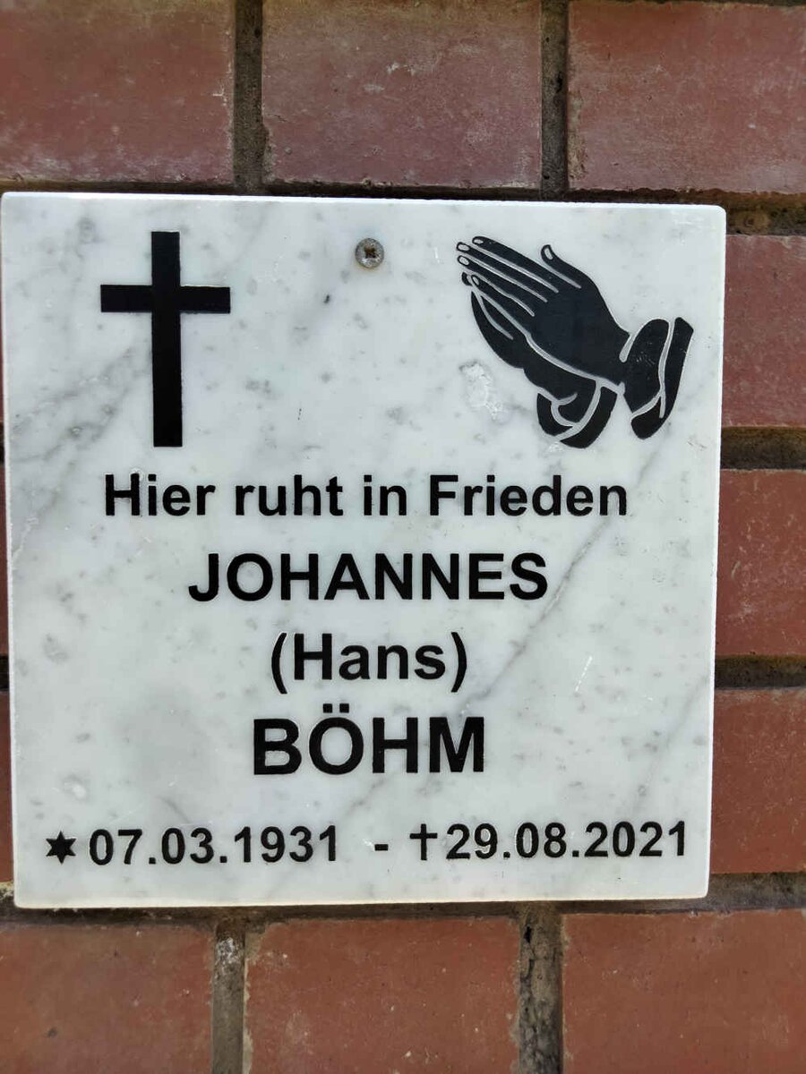 BOHM Johannes 1931-2021