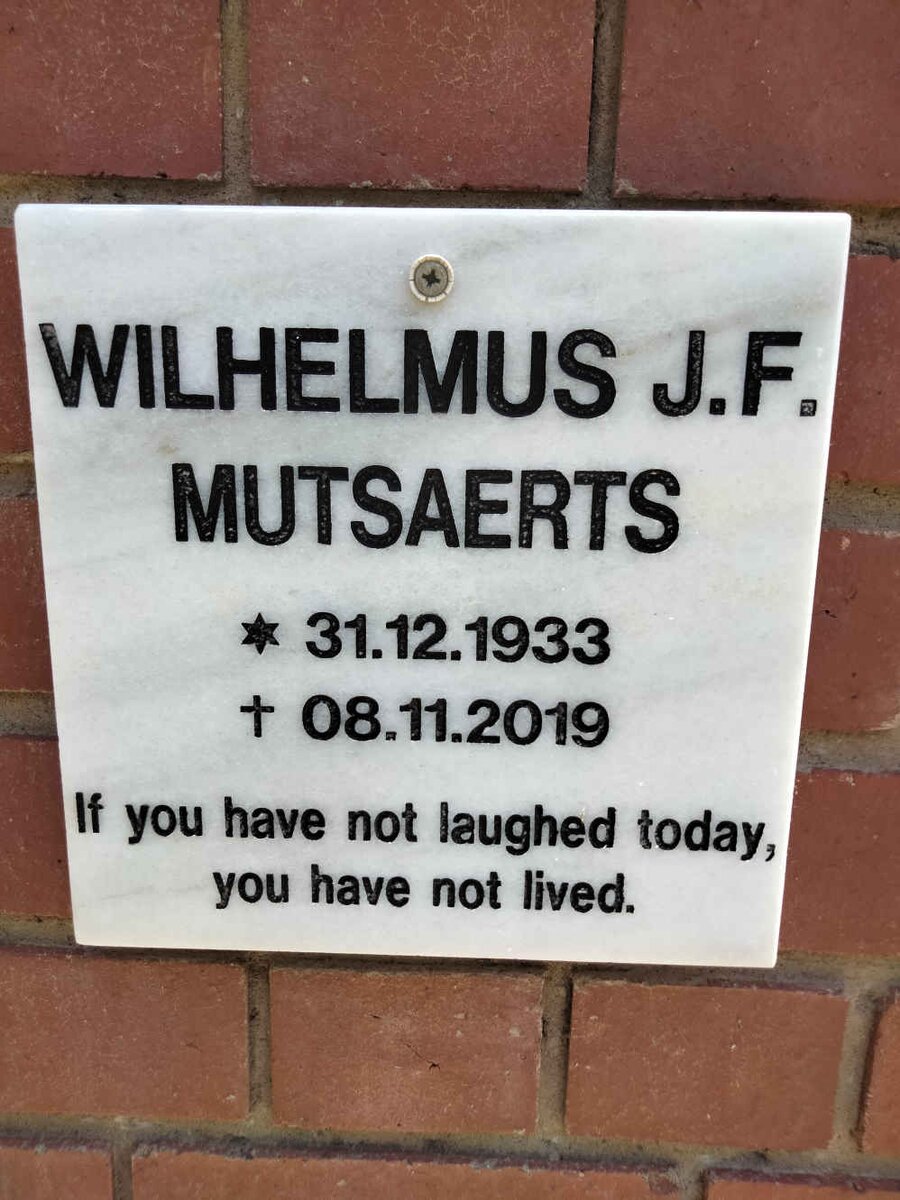 MUTSAERTS Wilhelmus J.F. 1933-2019
