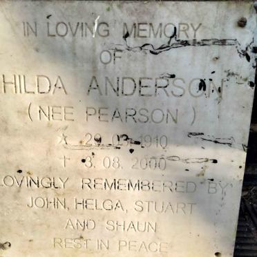ANDERSON Hilda nee PEARSON 1910-2000