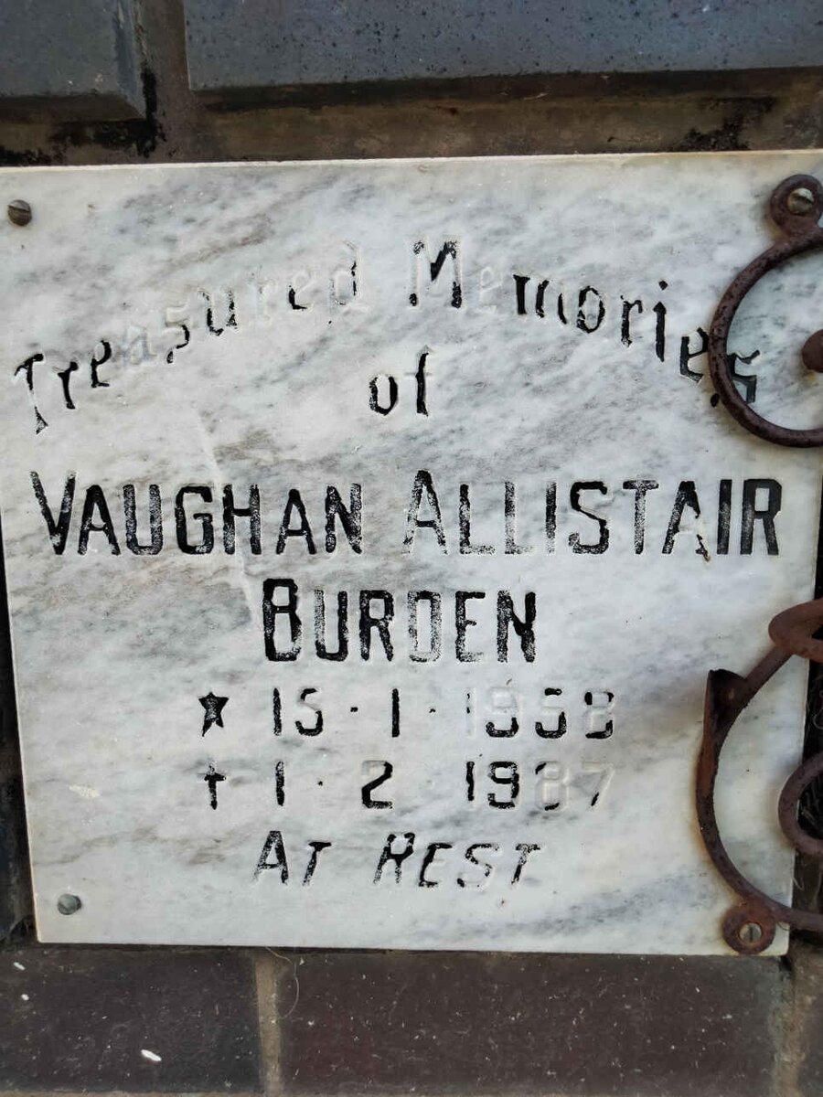 BURDEN Vaughan Allistair 1958-1987