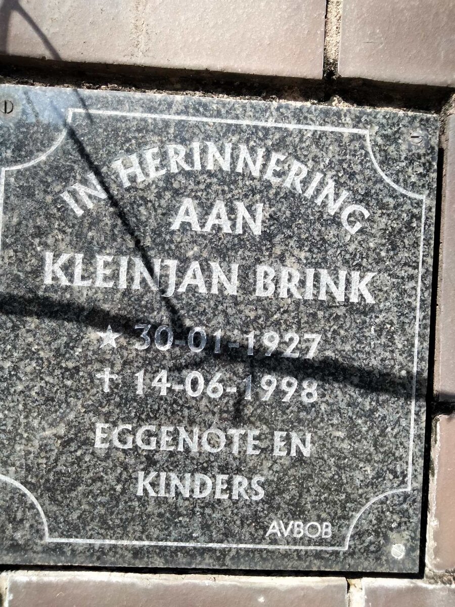 BRINK Kleinjan 1927-1998